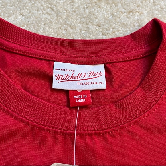 NEW Mitchell & Ness Shirt Mens Small Red Chicago Blackhawks Hockey NHL Pocket - Picture 5 of 12